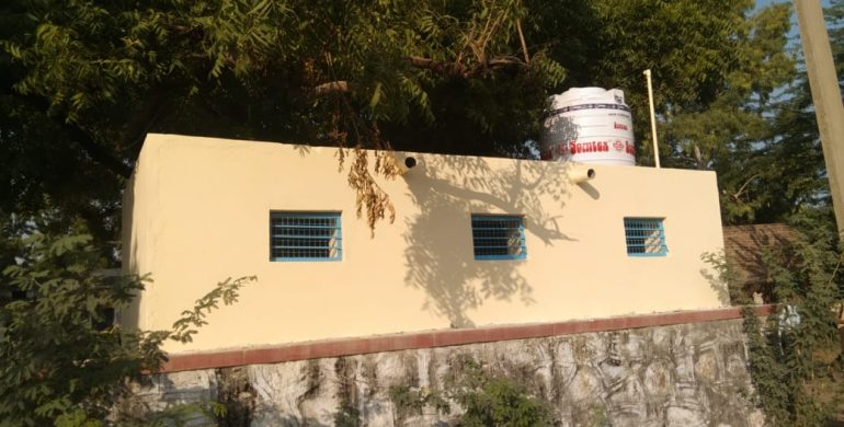Sanitary blocks built in Khambal school through donation.
