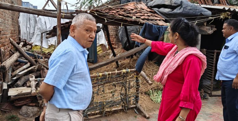 Visiting families living in jhopadies in villages of Gujarat